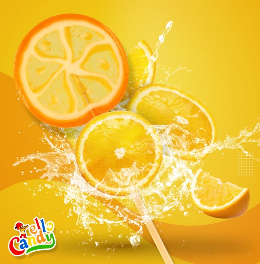Ello Candy Portakal Aromalı Lolipop Şeker – Meyve Aromalı Şekerleme